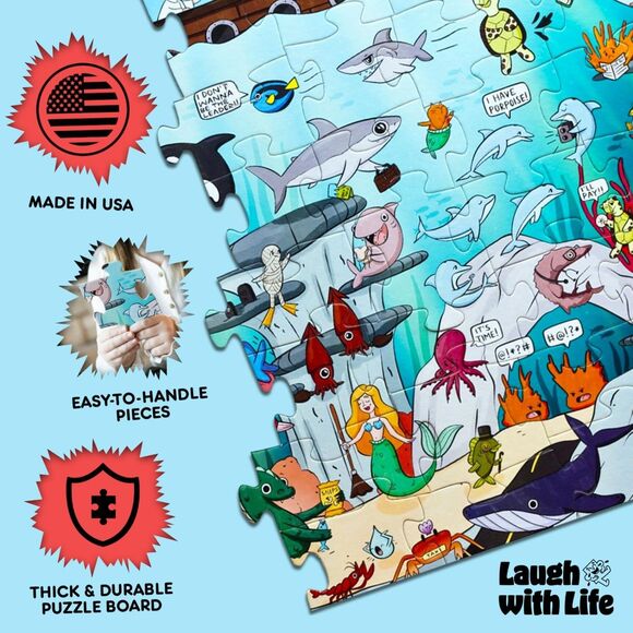 Laugh with Life Under The Sea Joke Puzzle – Jumbo Ocean Floor Puzzle for Kids - Picture 3 of 5